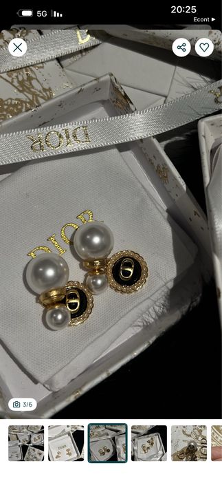 Обеци Dior с кутии