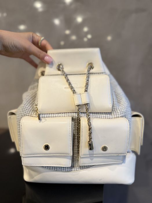 Оригинална раница Elisabetta Franchi от туид и кожа