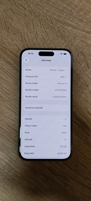 iPhone 15 ,128gb , IMPECABIL