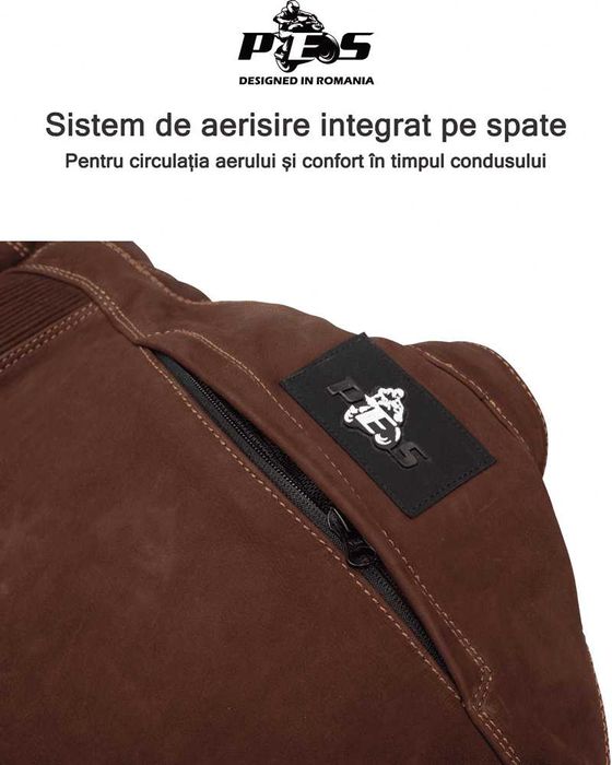 Geacă Moto din Piele Naturală PES Urban Nubuck Level 2 Mesadă de Iarnă