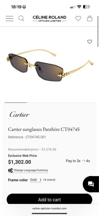 Ochelari soare originali unisex Cartier Panthere CT0474S