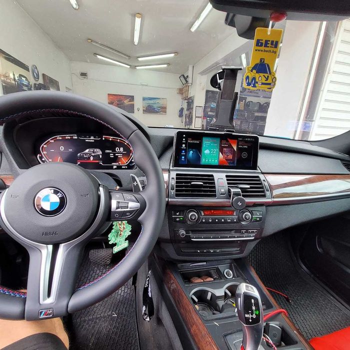 Навигация Android 14 8GB RAM 128GB BMW X5 X6 E70 E71 БМВ Е70 Е71 Андроид + Carplay Android Auto
