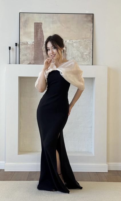 Платье черное,длинное, новое