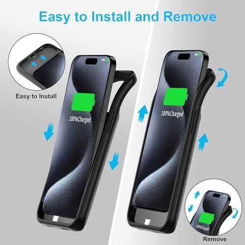 8500mAh Кейс Батерия телефон iPhone 15 Pro Max/Plus Айфон Power Bank