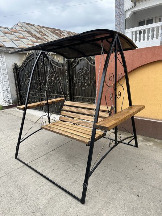 Leagan rustic  din metal si lemn