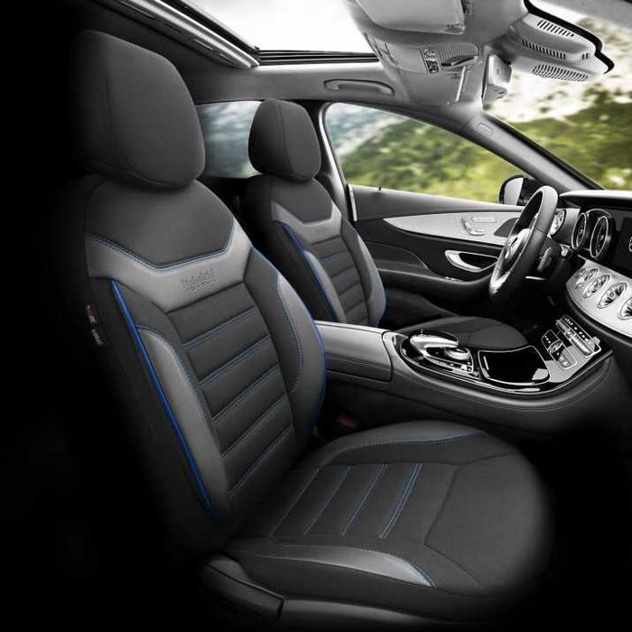 Луксозна тапицерия OTOM Individual Design черна със син шев
