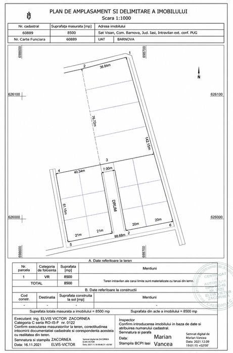 Oportunitate în Visan-Bucium – teren de la 38 €/mp