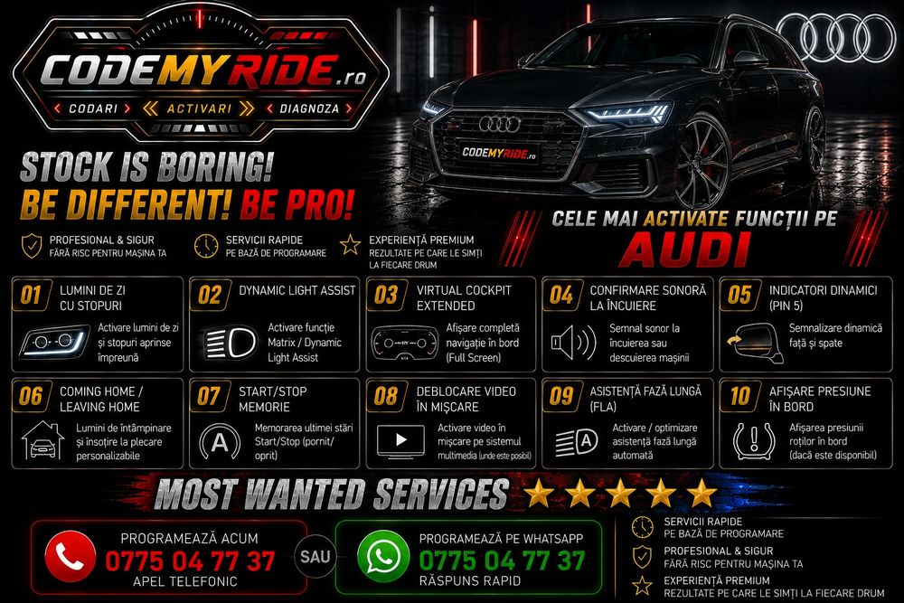 Activare Funcții Ascunse • Codări Auto VAG• Diagnoză • Personalizări • VW Audi Skoda Seat Cupra BMW MINI Mercedes Toyota Opel Renault Dacia Volvo etc