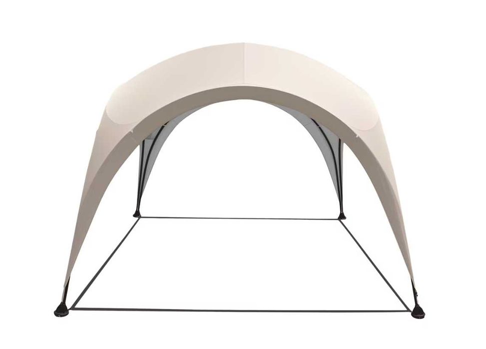 Pavilion CORT Umbrela Iglu Modern Cadru Metal Gradina Terasa Curte Rotund 3X3M Alb+ Livrare GRATUITA !