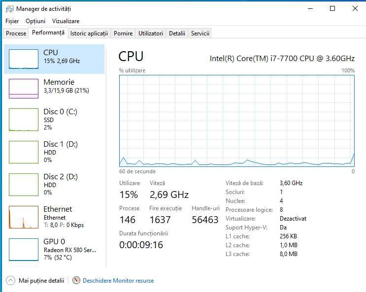 Pc i7 -7700 CPU Radeon RX 580 Series 16 GB SSD 256GB 2X HDD 466 GB