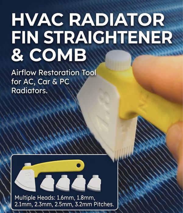 Pieptăn / Sculă îndreptat lamele radiator HVAC, Auto și PC - Set capete interschimbabile