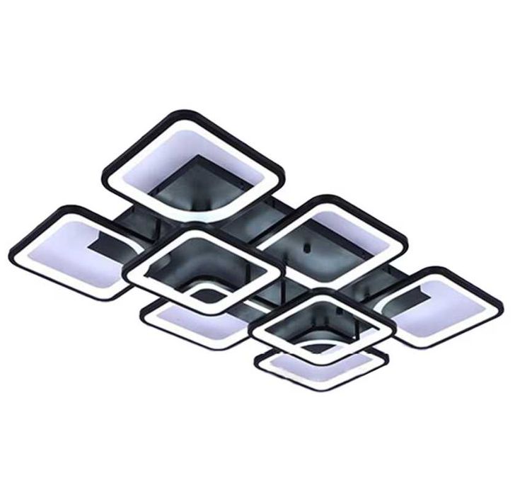 Абажур квадрати Луксозна LED 240W лампа плафон димируема квадрати лед