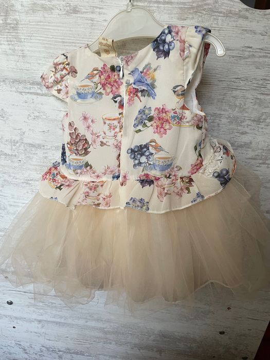 Официална бебешка рокля  с болеро 74 р-р