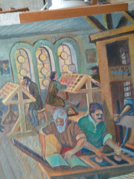 Продавам антикварна картина Средновековни крепостни мотиви 2