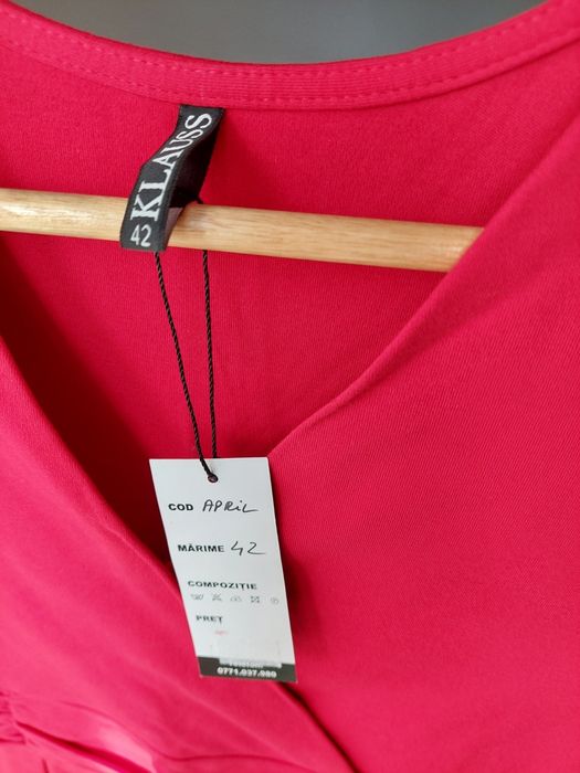 Rochie Klauss fashion roșie, 97%bumbac, noua, cu eticheta, mărime S/M