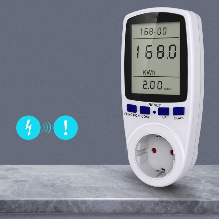 Контакт за измерване на енергия, 16A, 230V, Консумация, Ампераж,3680 W