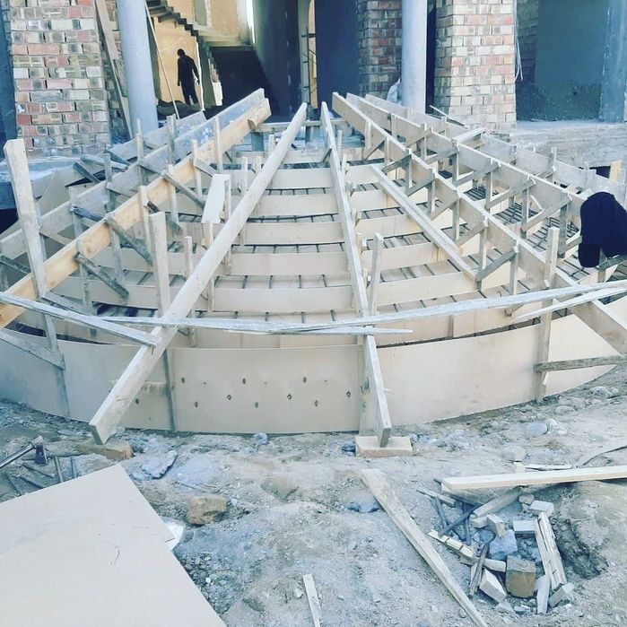 Zamonaviy uslubdagi beton zinalar quyish hizmati siz hohlagan ulubda
