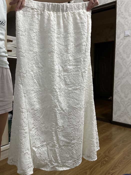 Юбка кружевная белая женская
