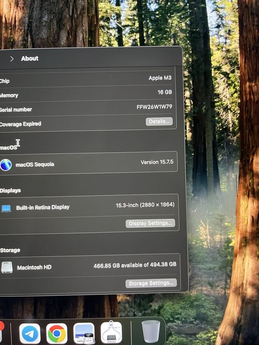 Macbook Air M3 15 dyumli 16/512 Gb