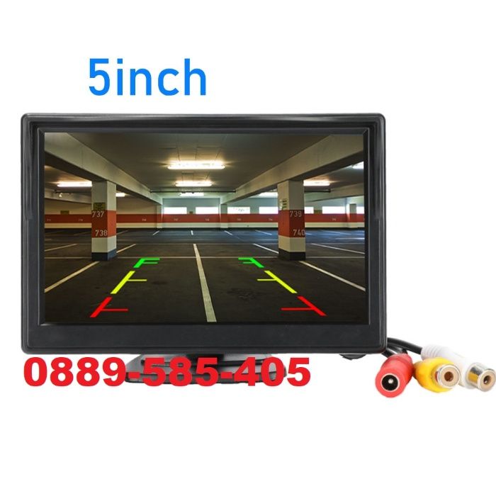 Монитор 5" за паркинг камера за паркиране на заден ход мултимедия