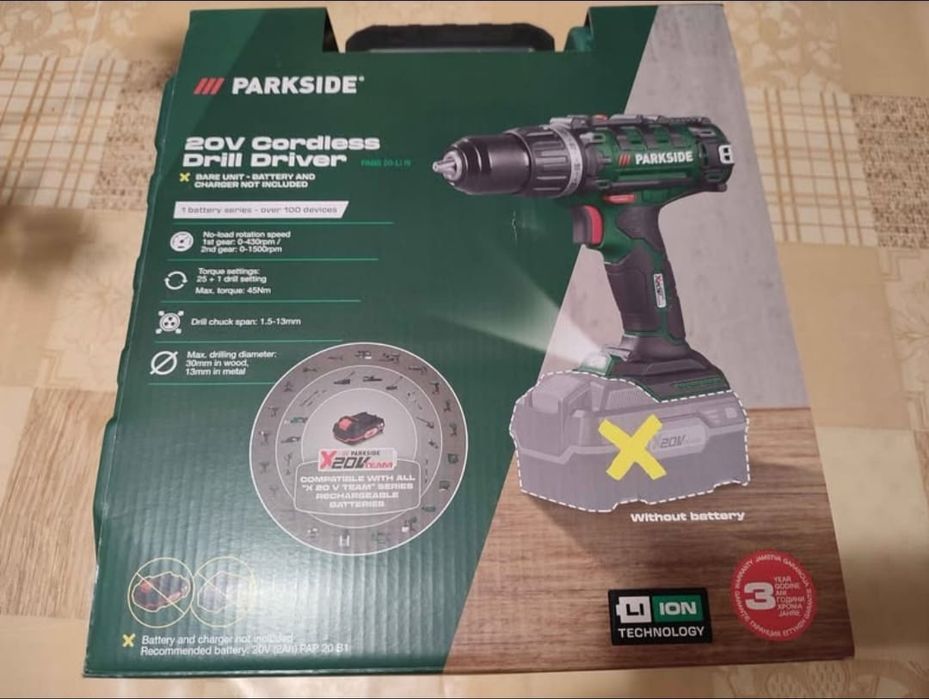 Bormasina / Masina de insurubat si gaurit pe acumulator Parkside PABS