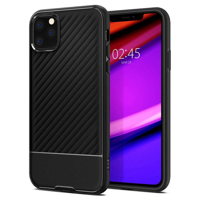 Противоударен Силиконов Калъф за iPhone 11 Pro / Spigen Core Armor Case / Черен /