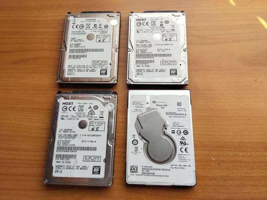 хард дискове за лаптопи , по 1000GB с натрупани грешки на изгодна цена
