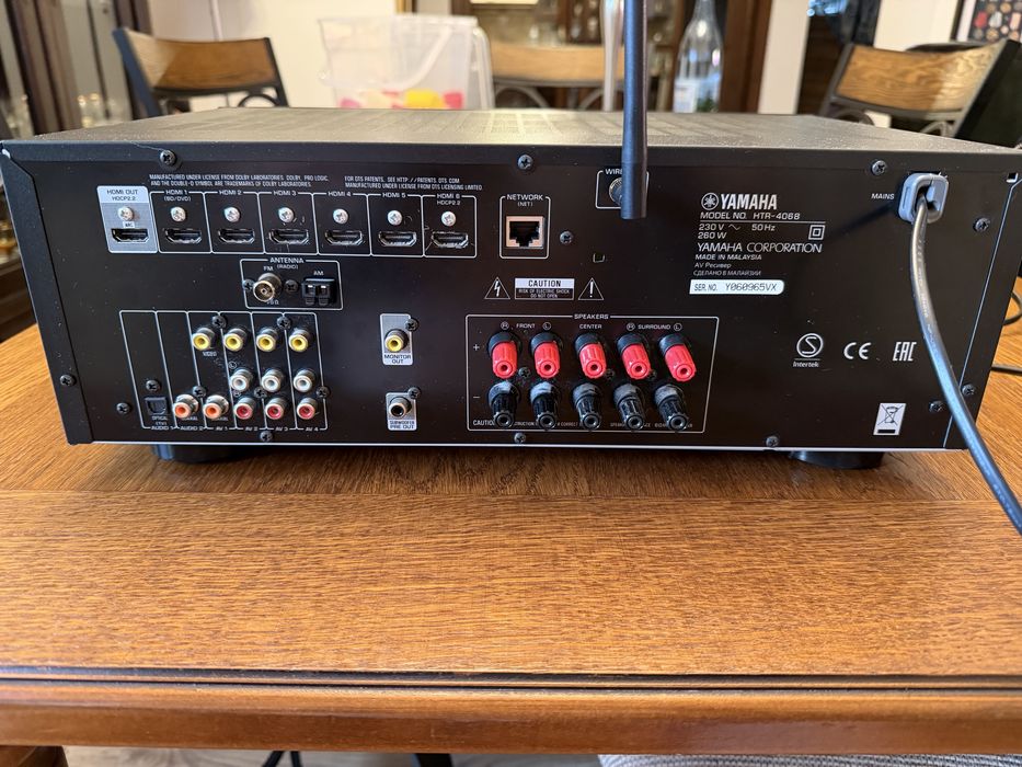 Receiver AV  7.2 Yamaha RX-V583 – Dolby Atmos  5.1  HTR-4068 (4K, Wi-Fi, Bluetooth, MusicCast)