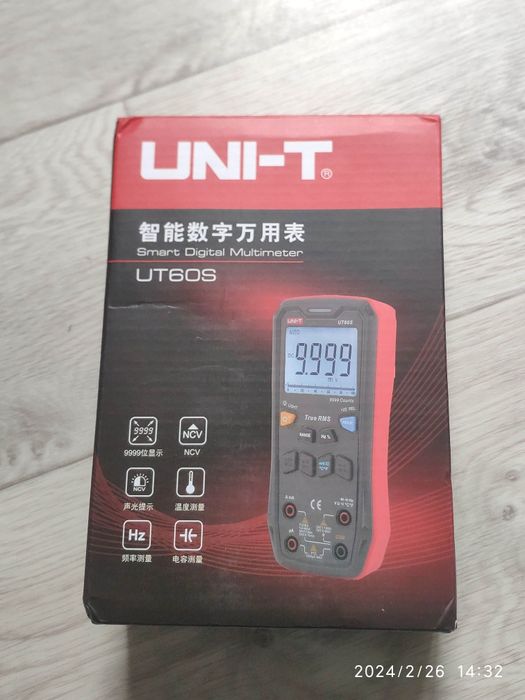 Новый с БЛЮТУСОМ и терм в упаковке мультиметр UNI-T 60S