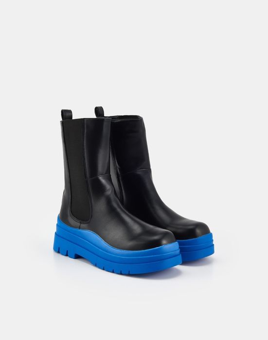 Botine piele ecologica talpa albastra