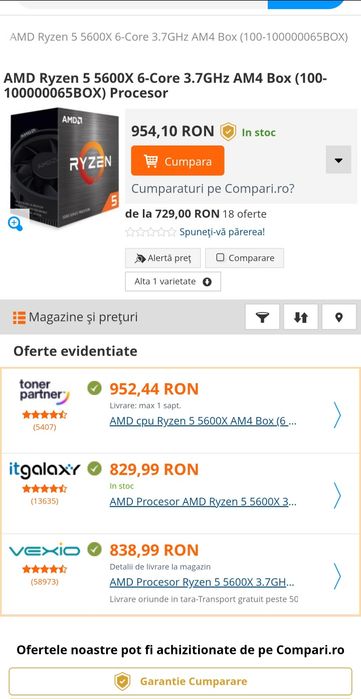 Ryzen 5 5600x (ca nou)
