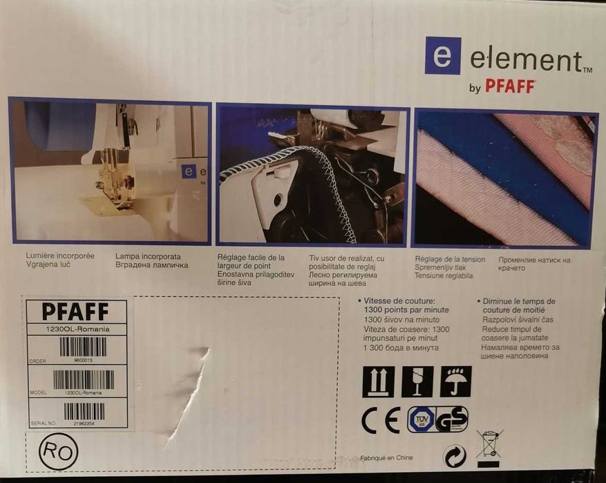Mașina Surfilat / Triploc / Overlock PFAFF Element 1230OL, 2/3/4 fire