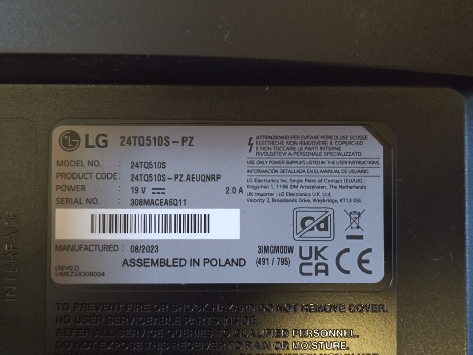 части за телевизор LG 25TQ510S