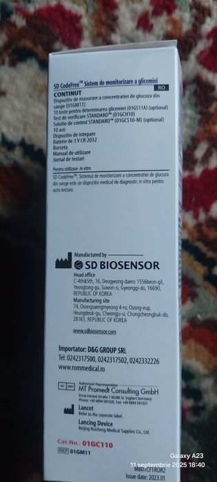 Glucometru SD CodeFree sigilat