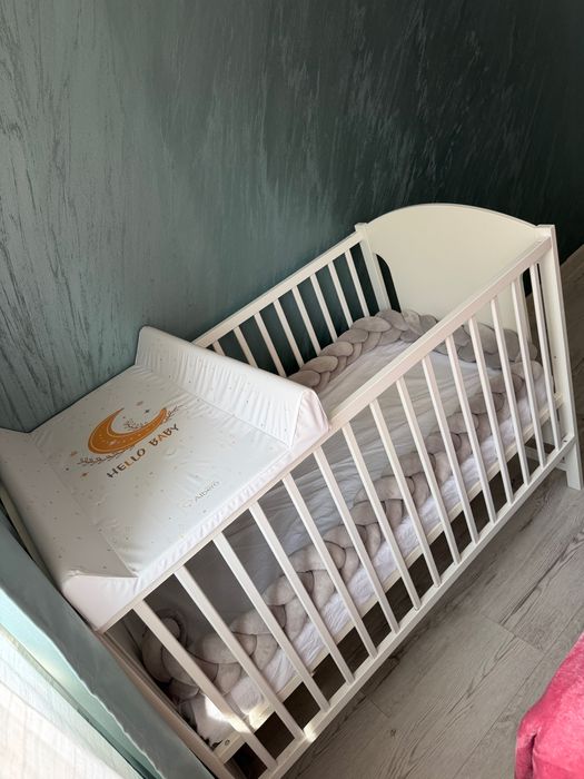 Pătuț bebeluși - echipat cu saltea bambus