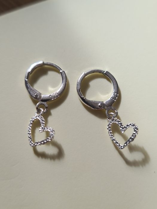 Cercei cu inimioara de argint