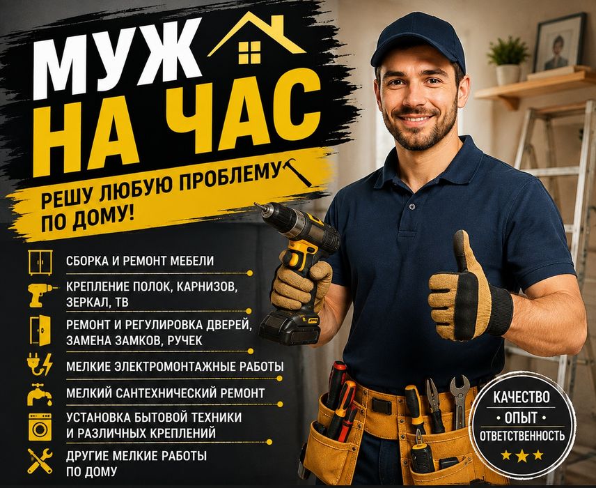 Муж на час помощь по дому