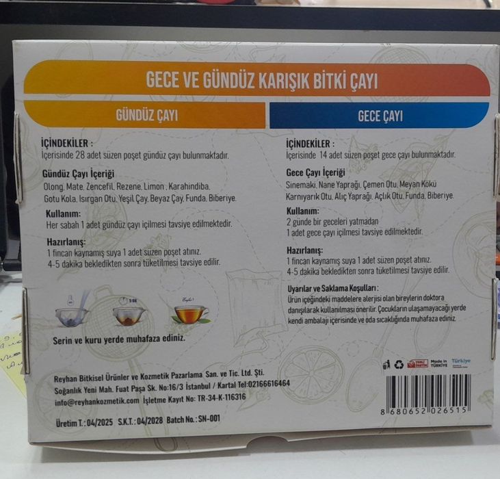 Ozdiruvchi tinclantiruvci SERANOVA CHOYI Turkiya mahsuloti