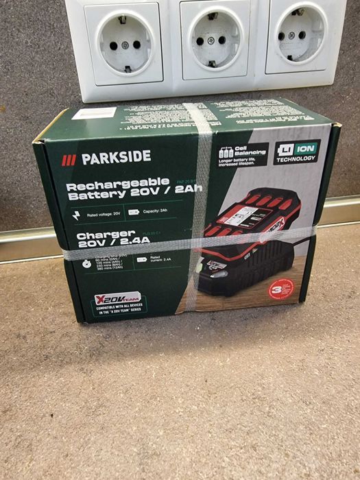 Батерия Parkside 2Ah + зарядно пирограф ГАРАНЦИЯ