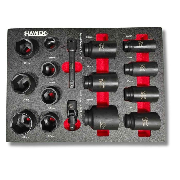 Шкаф/количка с инструменти 12 чекмеджета HAWEK