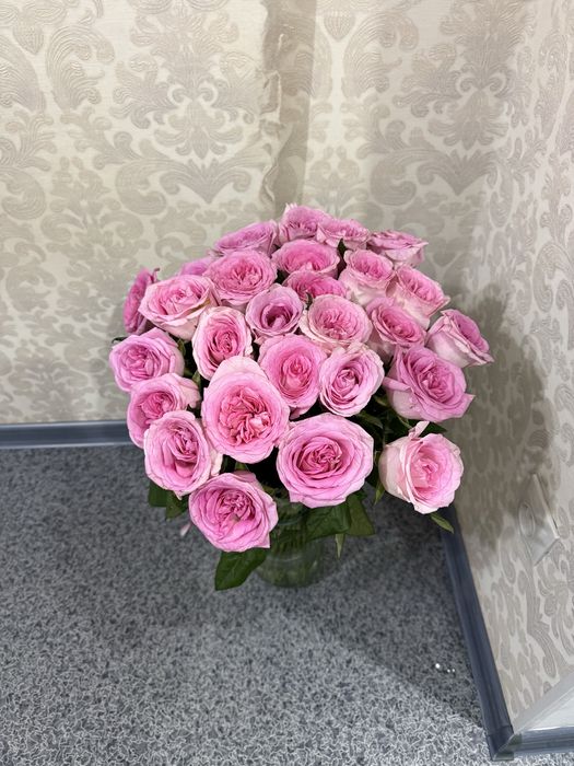 Розовые розы 27 штук