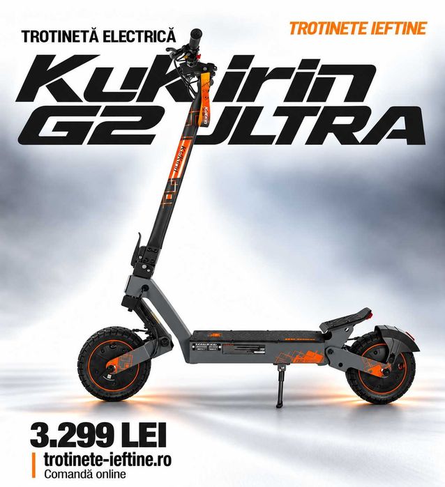 Trotineta KuKirin G2 ULTRA 2026 IEFTINA, 2 motoare 1600W, 55 km/h, SIGILATA, GARANTIE 2 ANI, Livrare rapida