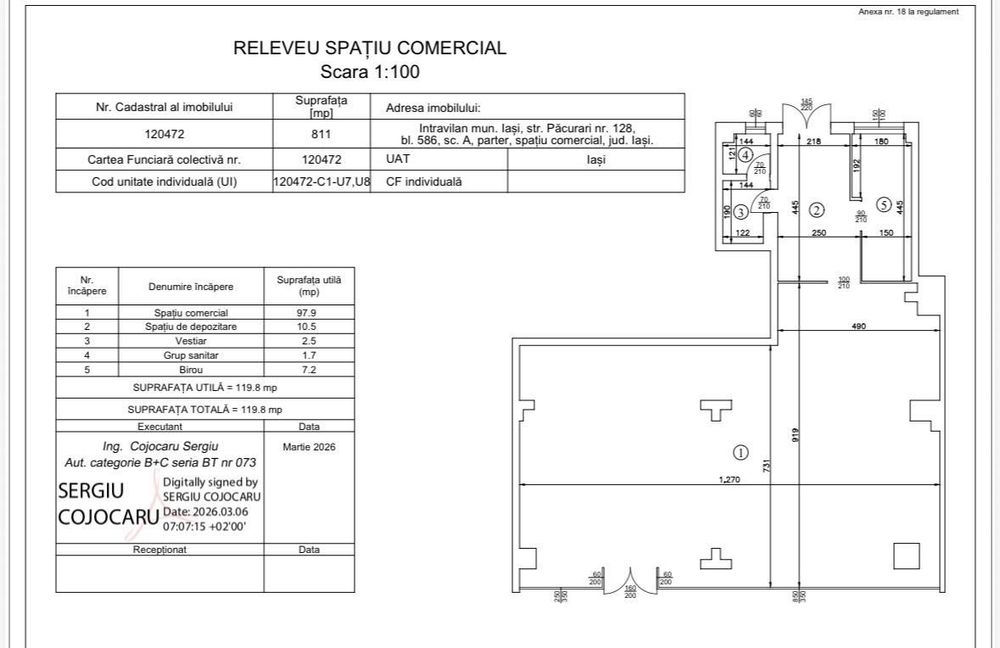 Păcurari- Petru Poni spațiu comercial  119 mp.