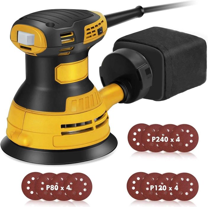 Електрическа орбитална шлайфмашина 200W 12000RPM 6 променливи скорости