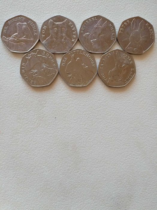 Английски Монети 50p Английски Пенса в Чест на Любимите Животни на Цяла Великобритания