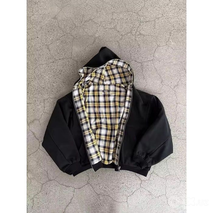 Reversible Plaid Zip-Up Hoodie