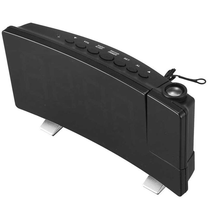 Прожекционен часовник LED извит екран, FM радио будилник