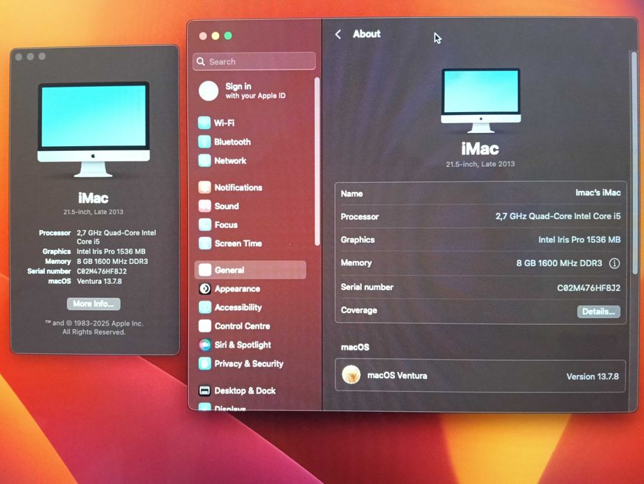 Vand Imac 21.5” Late 2013 i5 2.7Ghz la Cutie