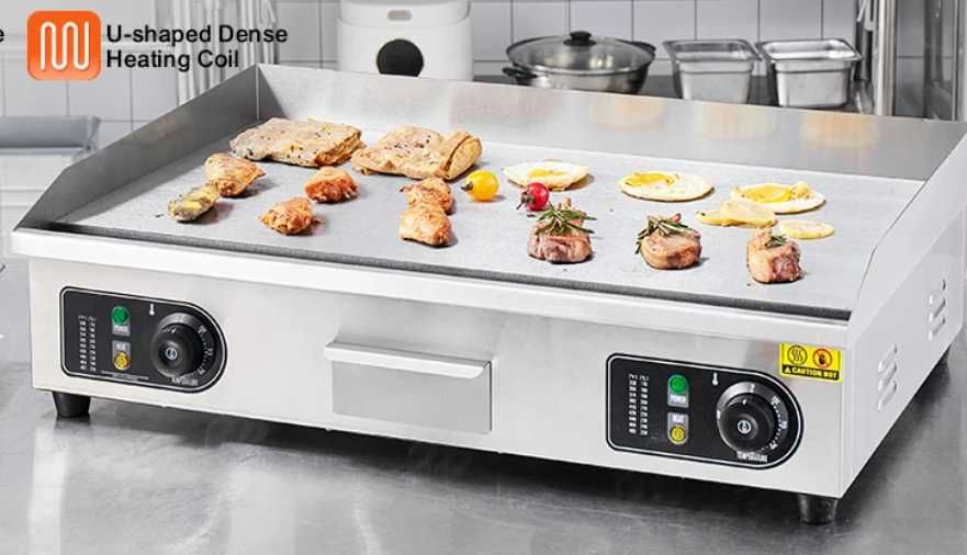 Grill gratar plita neteda  inox 80x50 cm  4400w 230v/380v restaurant