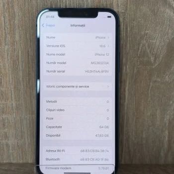 Telefon Apple iPhone 12 64 GB Blue, Cod 116925